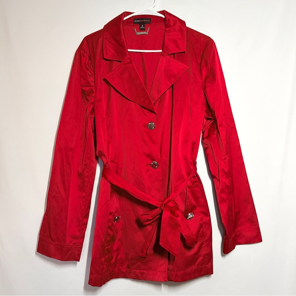 Dana Buchman Vibrant Red Trench Coat